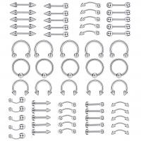 316L Stainless Steel Body Piercing Jewelry Set, with Titanium Steel, plated, Unisex 1.6mm 