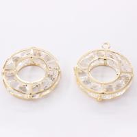 Zinc Alloy Jewelry Pendants, Donut, gold color plated, DIY & with rhinestone, 30mm 