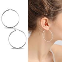 Stainless Steel Leverback Earring, silver color plated & for woman 