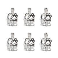 Brass Jewelry Pendants, silver color plated, able to set beads less than 8mm & Mini & fashion jewelry & DIY, 21*13mm 