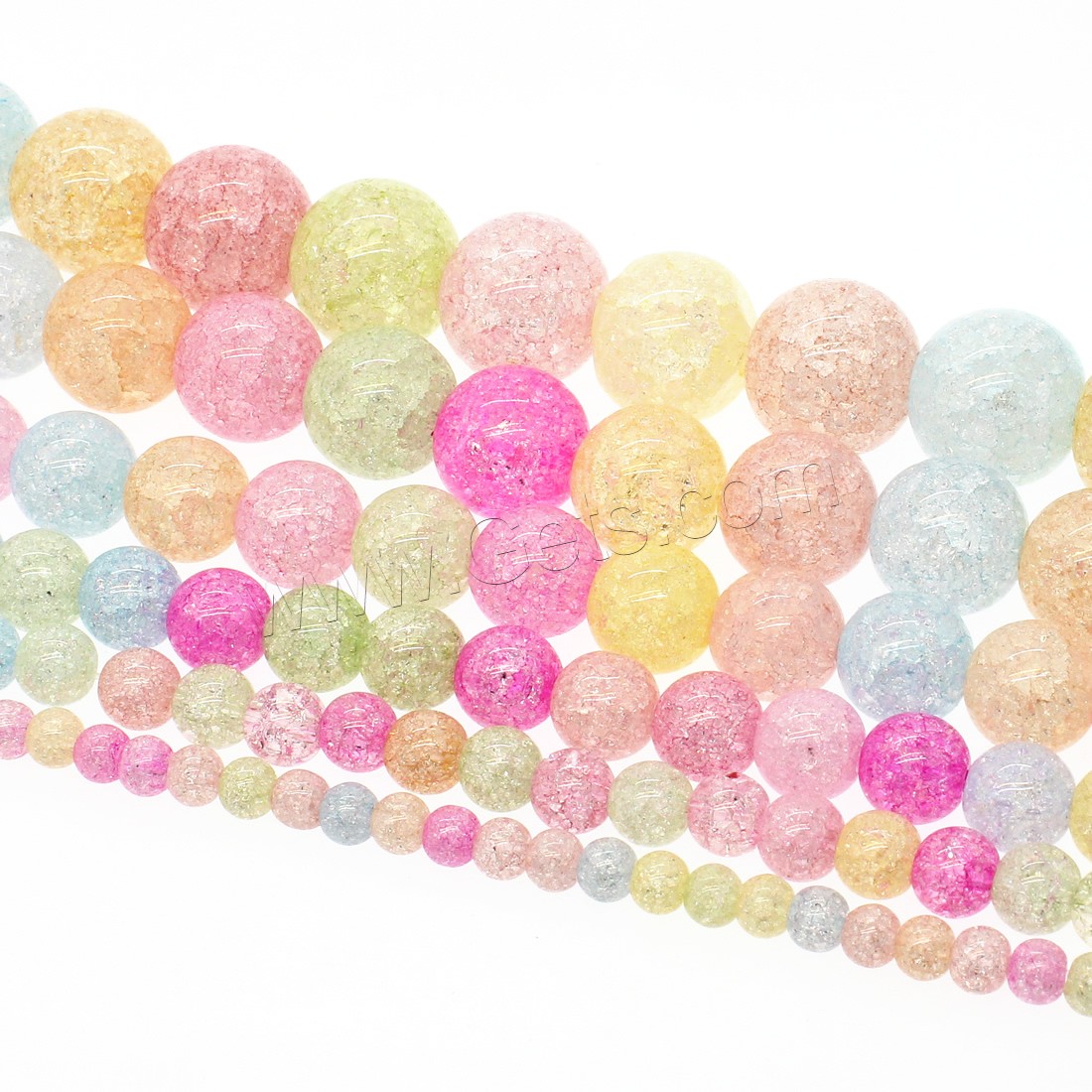 Crackle Quartz Beads, Round, different size for choice, more colors for choice, Hole:Approx 1mm, Length:Approx 14.9 Inch, Sold By Strand