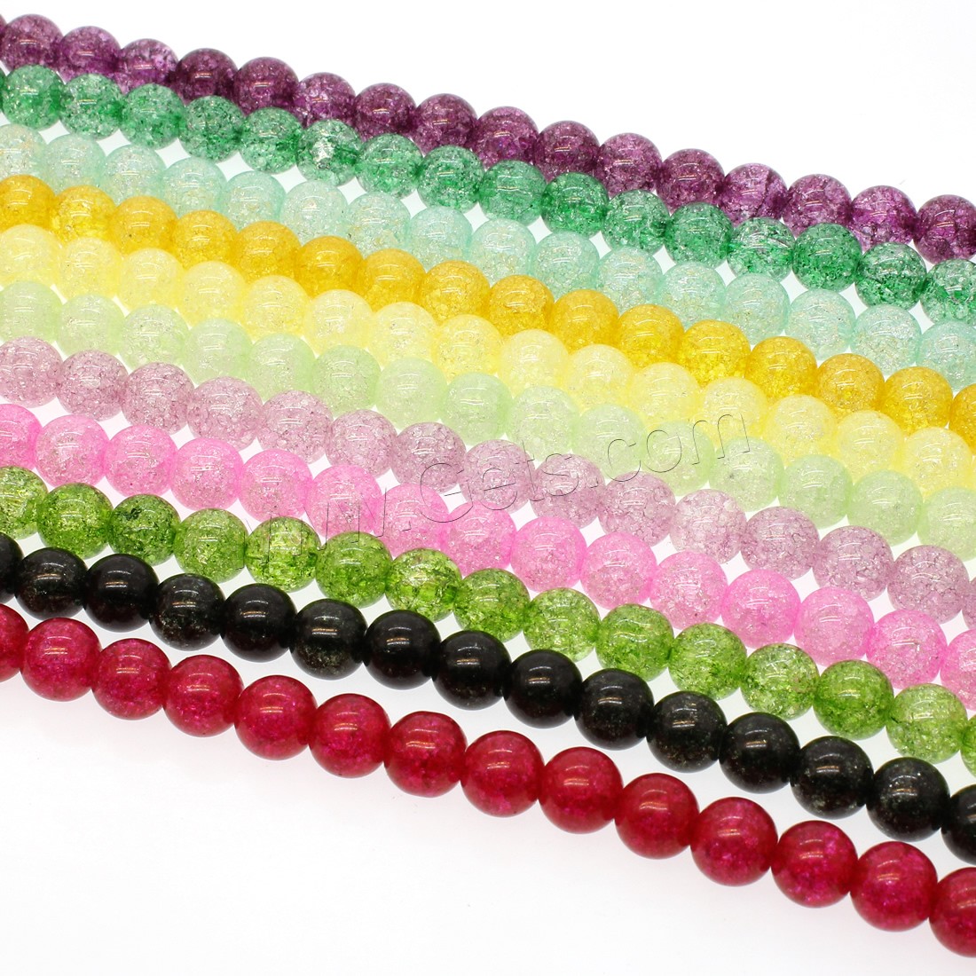 Crackle Quartz Beads, Round, different size for choice, more colors for choice, Hole:Approx 1mm, Length:Approx 14.9 Inch, Sold By Strand