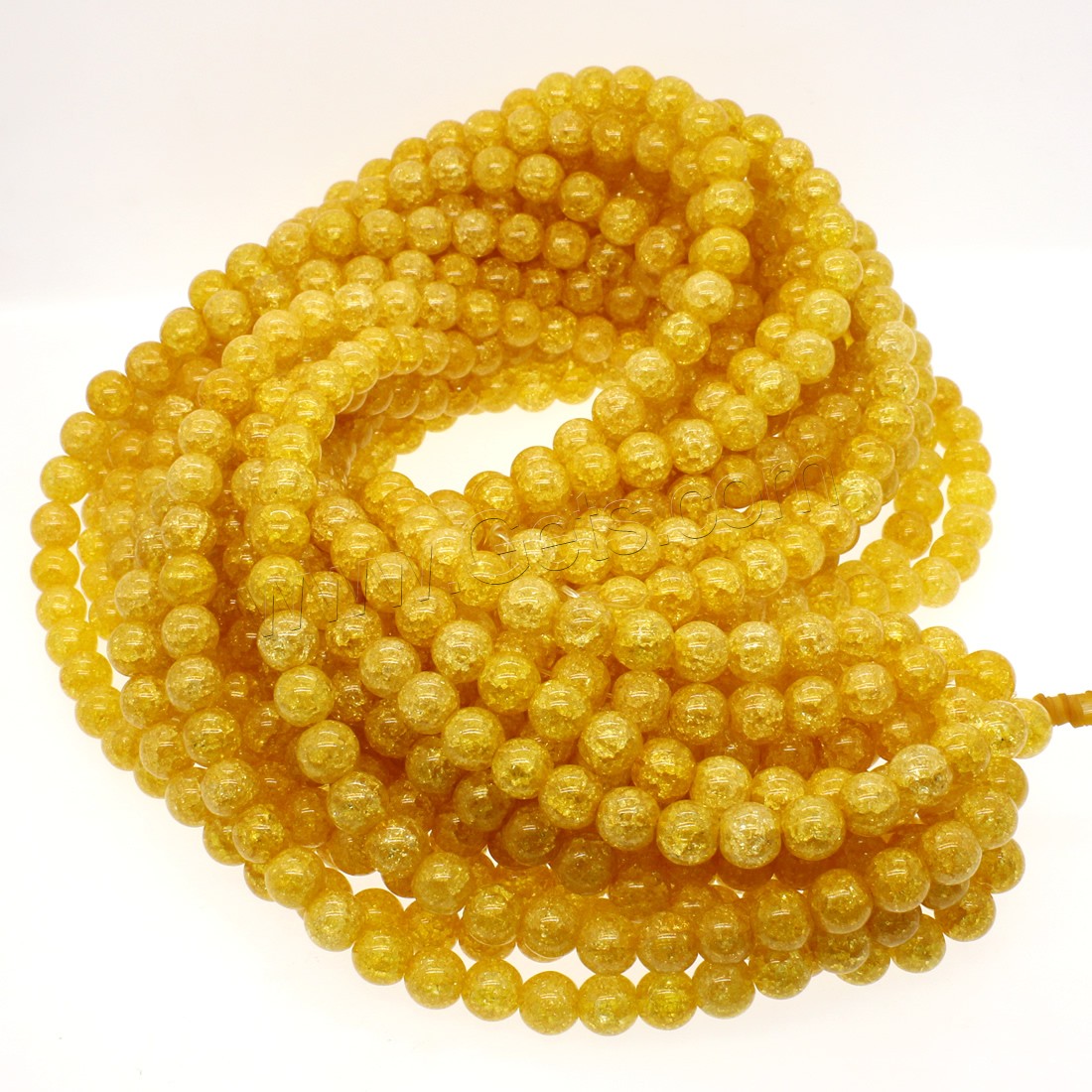 Knistern Quarz Perlen, rund, verschiedene Größen vorhanden, keine, Bohrung:ca. 1mm, Länge:ca. 14.9 ZollInch, verkauft von Strang
