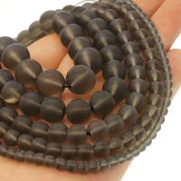 Natural Smoky Quartz Beads, Round & frosted, tan Approx 1mm Approx 14.9 Inch 
