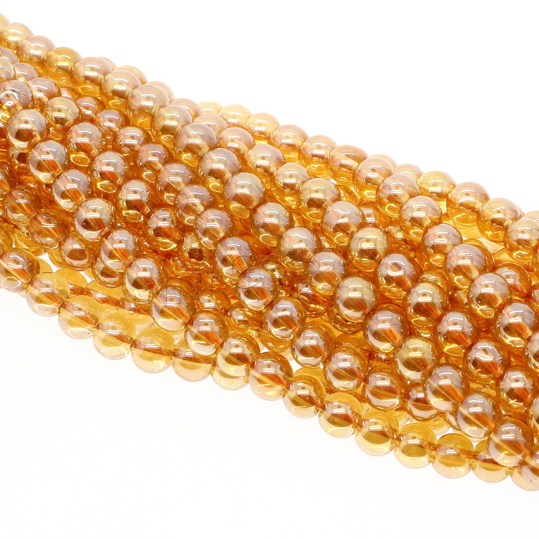 Natural Clear Quartz Beads, Round, plated, different size for choice, orange, Hole:Approx 1mm, Length:Approx 14.9 Inch, Sold By Strand