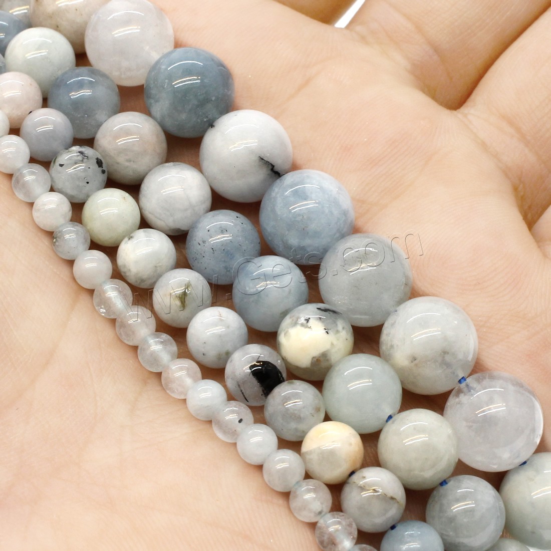 Aquamarine Beads, Round, different size for choice, sea blue, Hole:Approx 1mm, Length:Approx 14.9 Inch, Sold By Strand