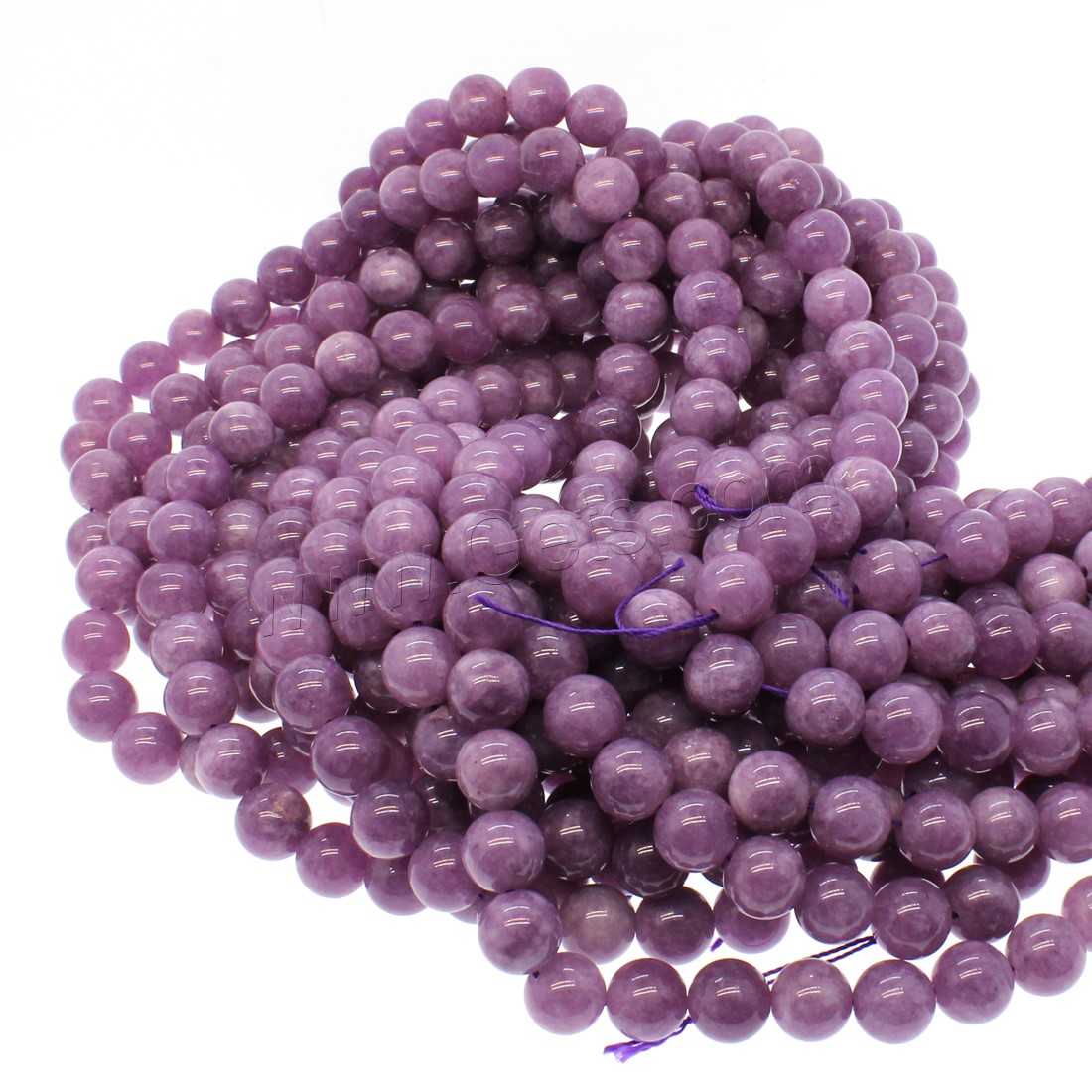 Abalorios del color lila, Abalorio de Lila, Esférico, diverso tamaño para la opción, Púrpura, agujero:aproximado 1mm, longitud:aproximado 14.9 Inch, Vendido por Sarta