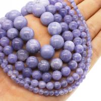 Aquamarin Perlen, rund, verschiedene Größen vorhanden, violett, Bohrung:ca. 1mm, Länge:ca. 14.9 ZollInch, verkauft von Strang