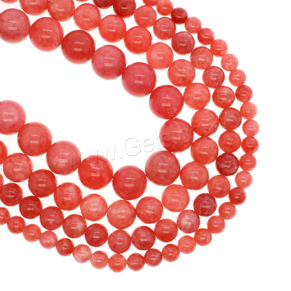 Abalorios de Rodonita, Esférico, diverso tamaño para la opción, Rojo, agujero:aproximado 1mm, longitud:aproximado 14.9 Inch, Vendido por Sarta