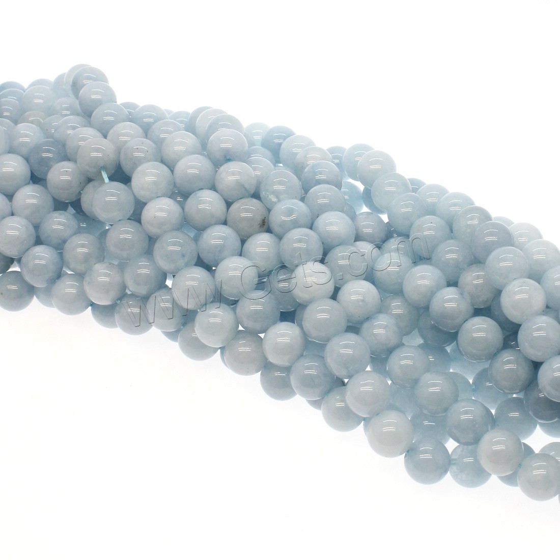Aquamarine Beads, Round, different size for choice, light blue, Hole:Approx 1mm, Length:Approx 14.9 Inch, Sold By Strand