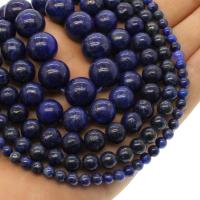 Single Gemstone Beads, Synthetic Lapis, Round deep lapis lazuli Approx 1mm Approx 14.9 Inch 