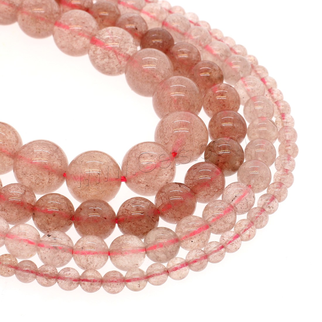 Strawberry Quartz Beads, Round, different size for choice, pink, Hole:Approx 1mm, Length:Approx 14.9 Inch, Sold By Strand