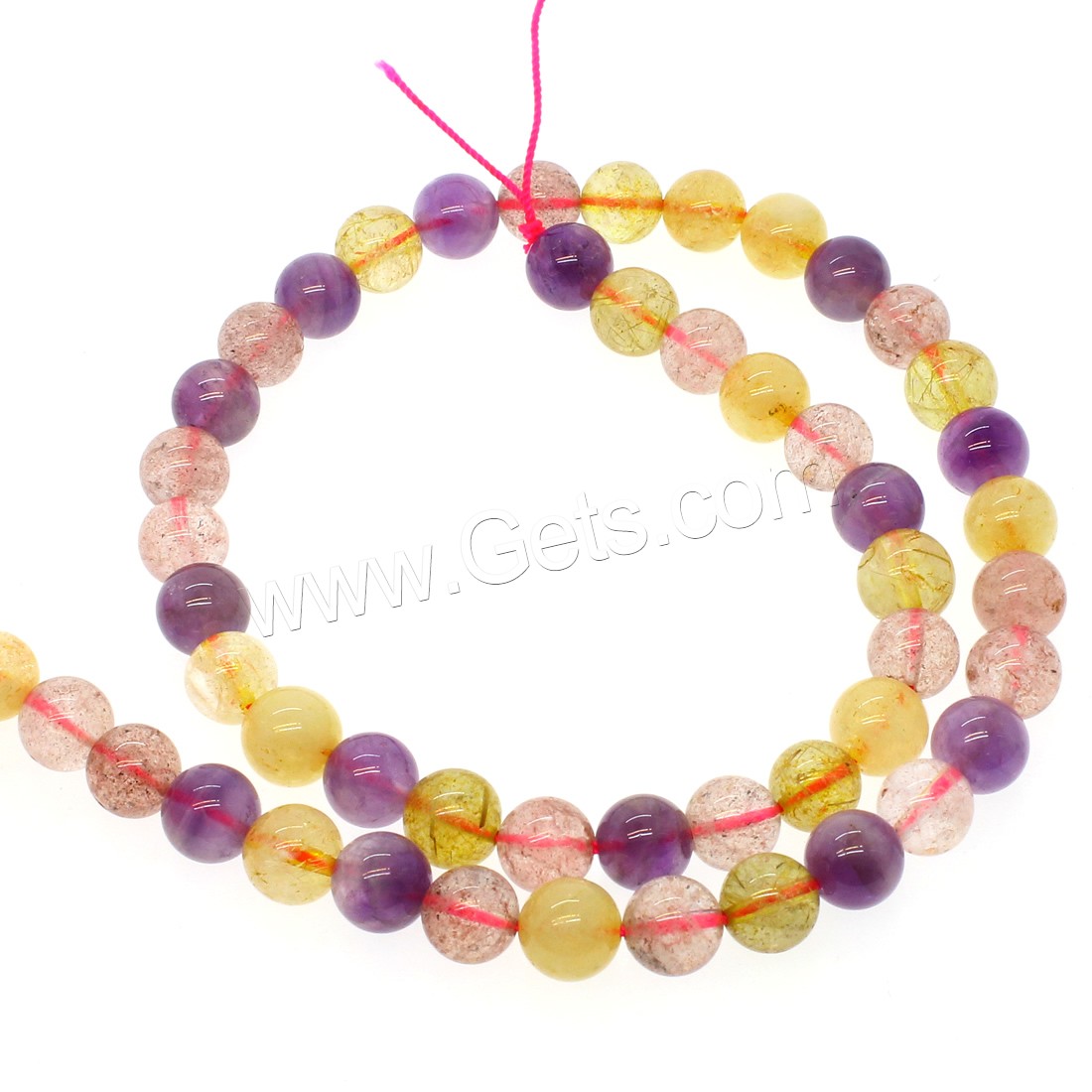 Mix Color Quartz Beads, Gemstone, Round, different size for choice, mixed colors, Hole:Approx 1mm, Length:Approx 14.9 Inch, Sold By Strand