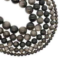 Silver Obsidian Beads, Round silver color Approx 1mm Approx 14.9 Inch 