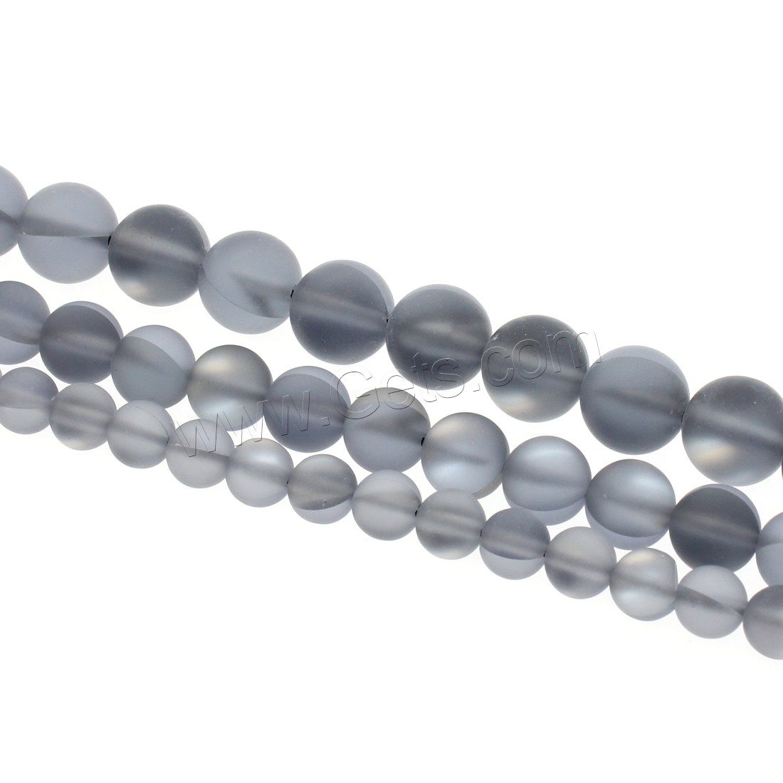 Labradorit Perlen, rund, verschiedene Größen vorhanden & satiniert, grau, Bohrung:ca. 1mm, Länge:ca. 14.9 ZollInch, verkauft von Strang