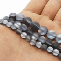 Labradorite Beads, Round & frosted, grey Approx 1mm Approx 14.9 Inch 