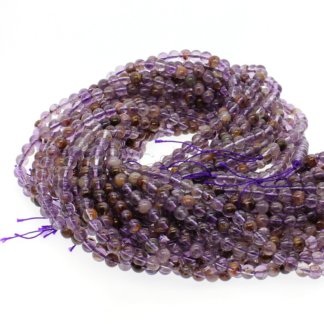 Purple-Phantom-Quartz goutte, Rond, normes différentes pour le choix, violet, Trou:Environ 1mm, Longueur:Environ 14.9 pouce, Vendu par brin