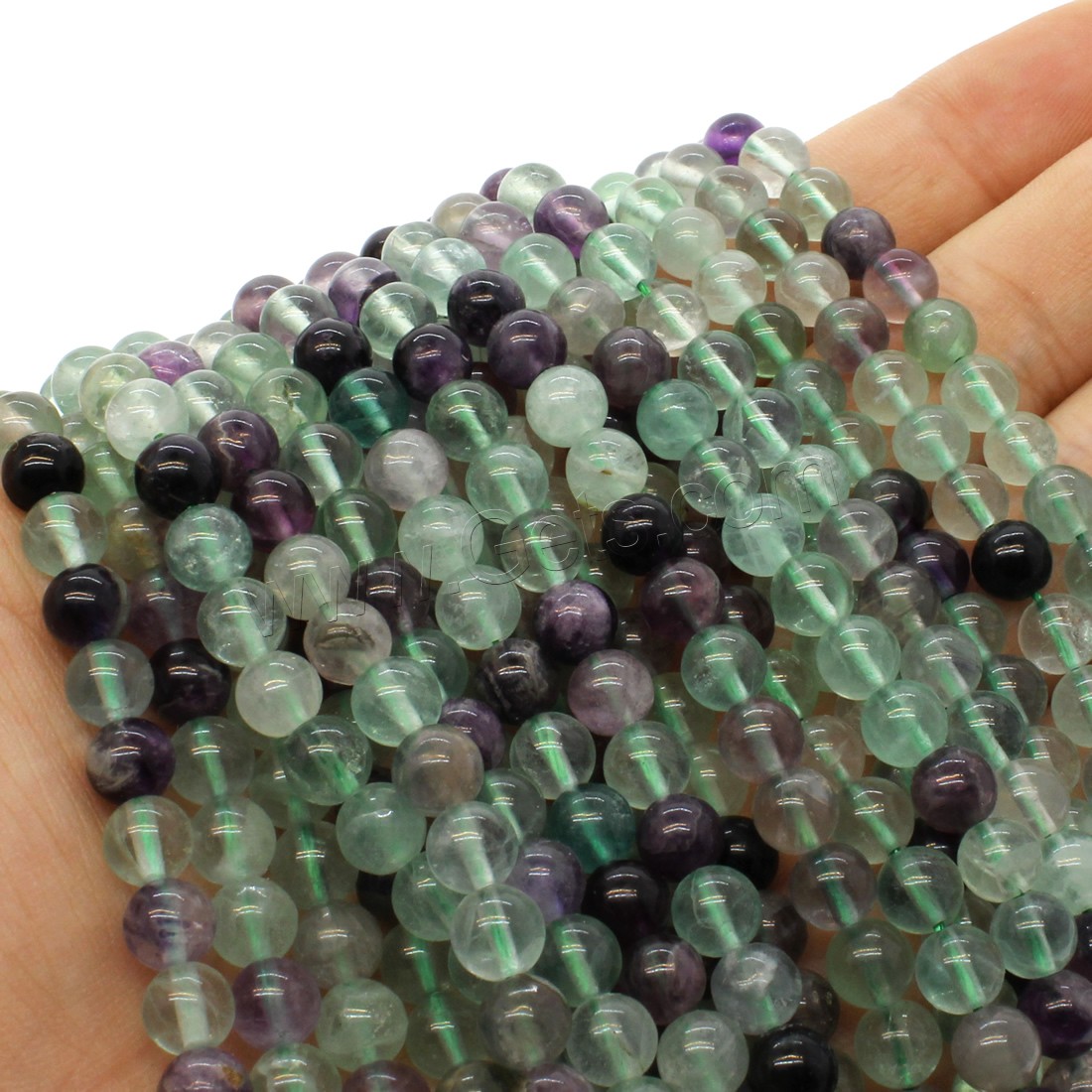 Colorful Fluorite Beads, Round, different size for choice, mixed colors, Hole:Approx 1mm, Length:Approx 14.9 Inch, Sold By Strand