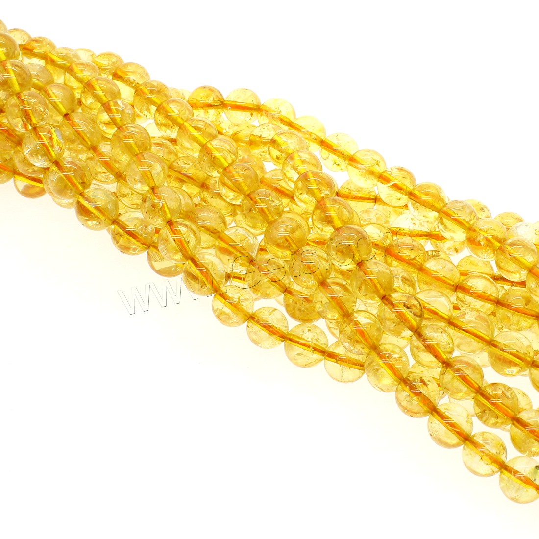 Природных бусы цитрин, Бусины из цитрина, Круглая, разный размер для выбора, желтый, отверстие:Приблизительно 1mm, длина:Приблизительно 14.9 дюймовый, продается Strand
