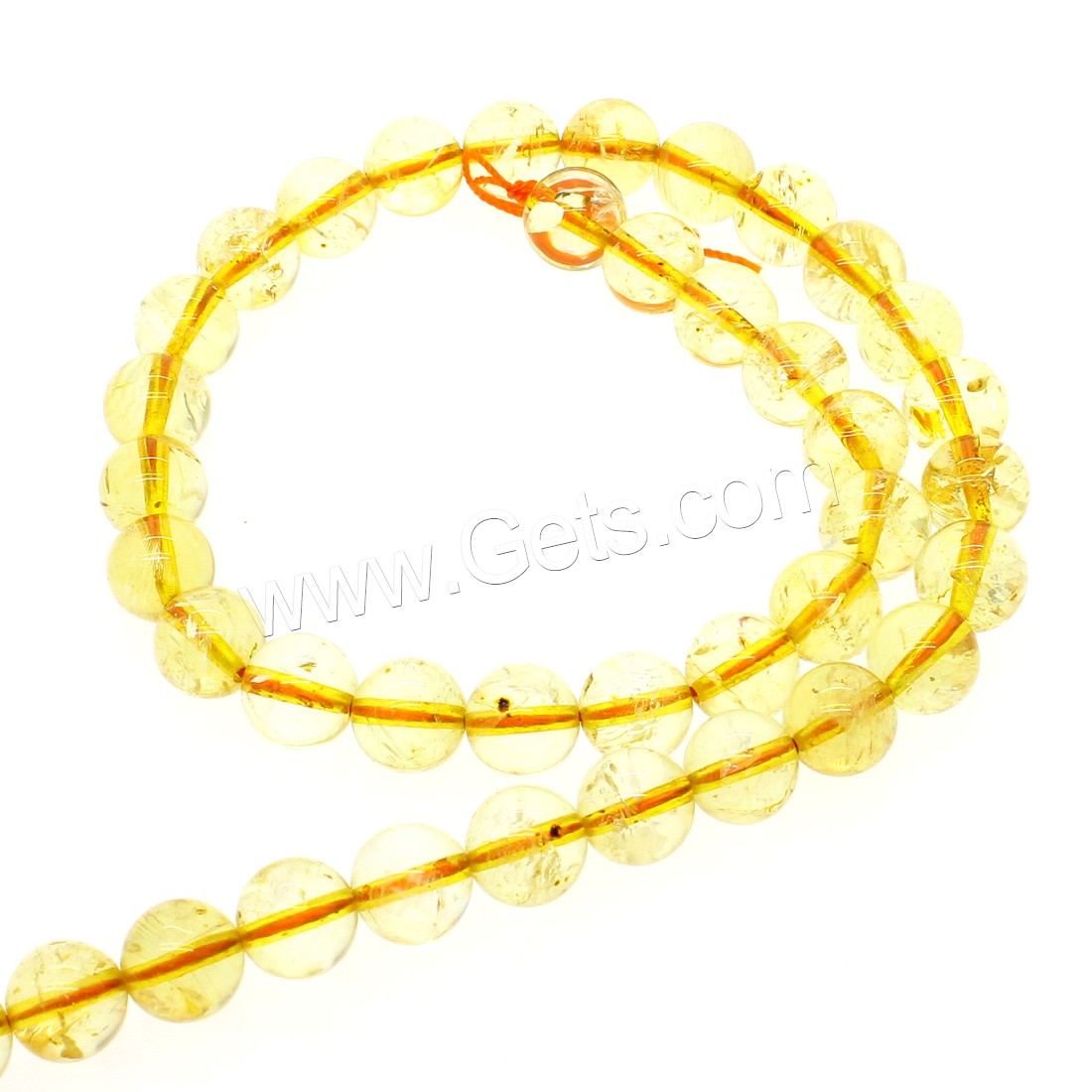 Natural Citrine Beads, Round, different size for choice, yellow, Hole:Approx 1mm, Length:Approx 14.9 Inch, Sold By Strand