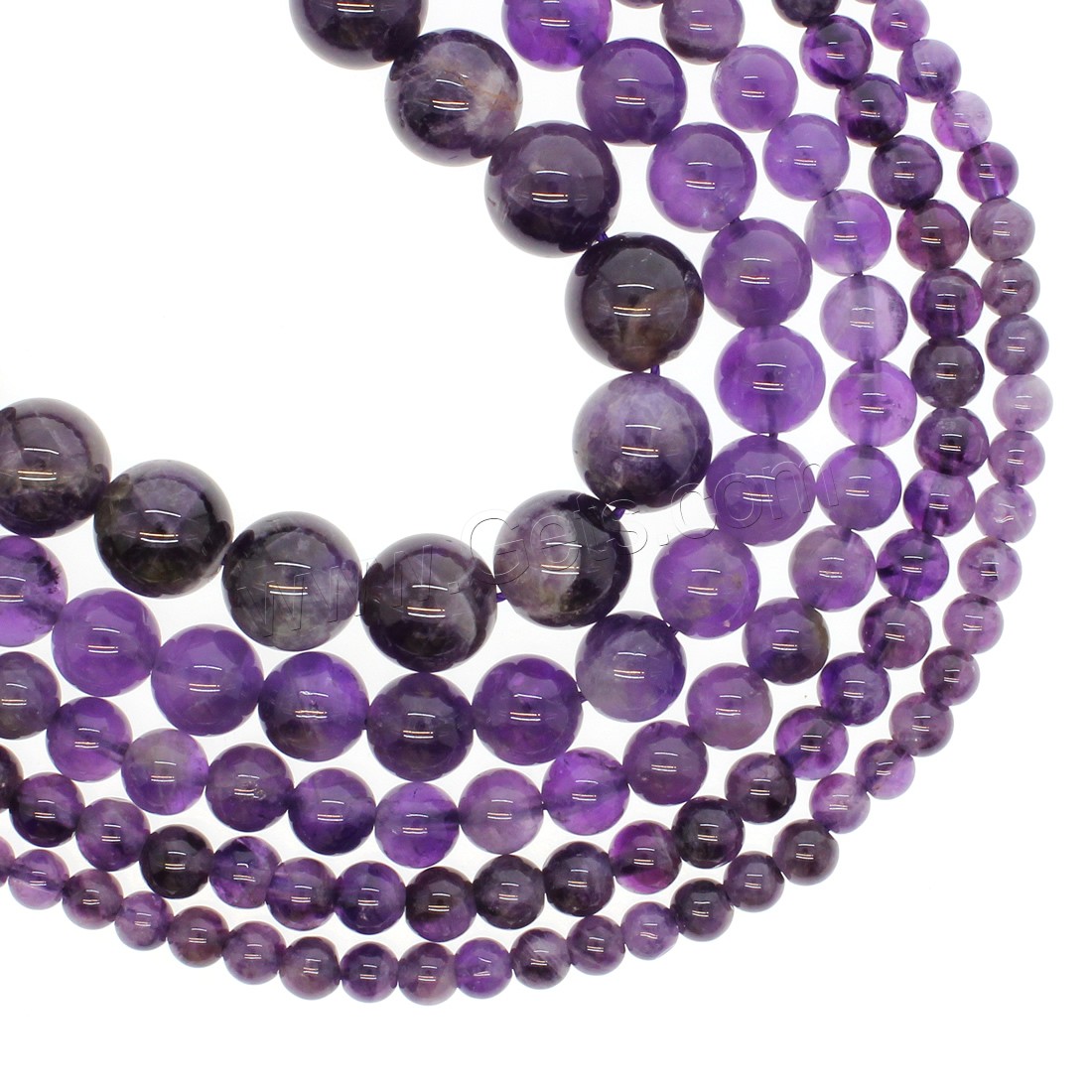 Natural Amethyst Beads, Round, different size for choice, purple, Hole:Approx 1mm, Length:Approx 14.9 Inch, Sold By Strand