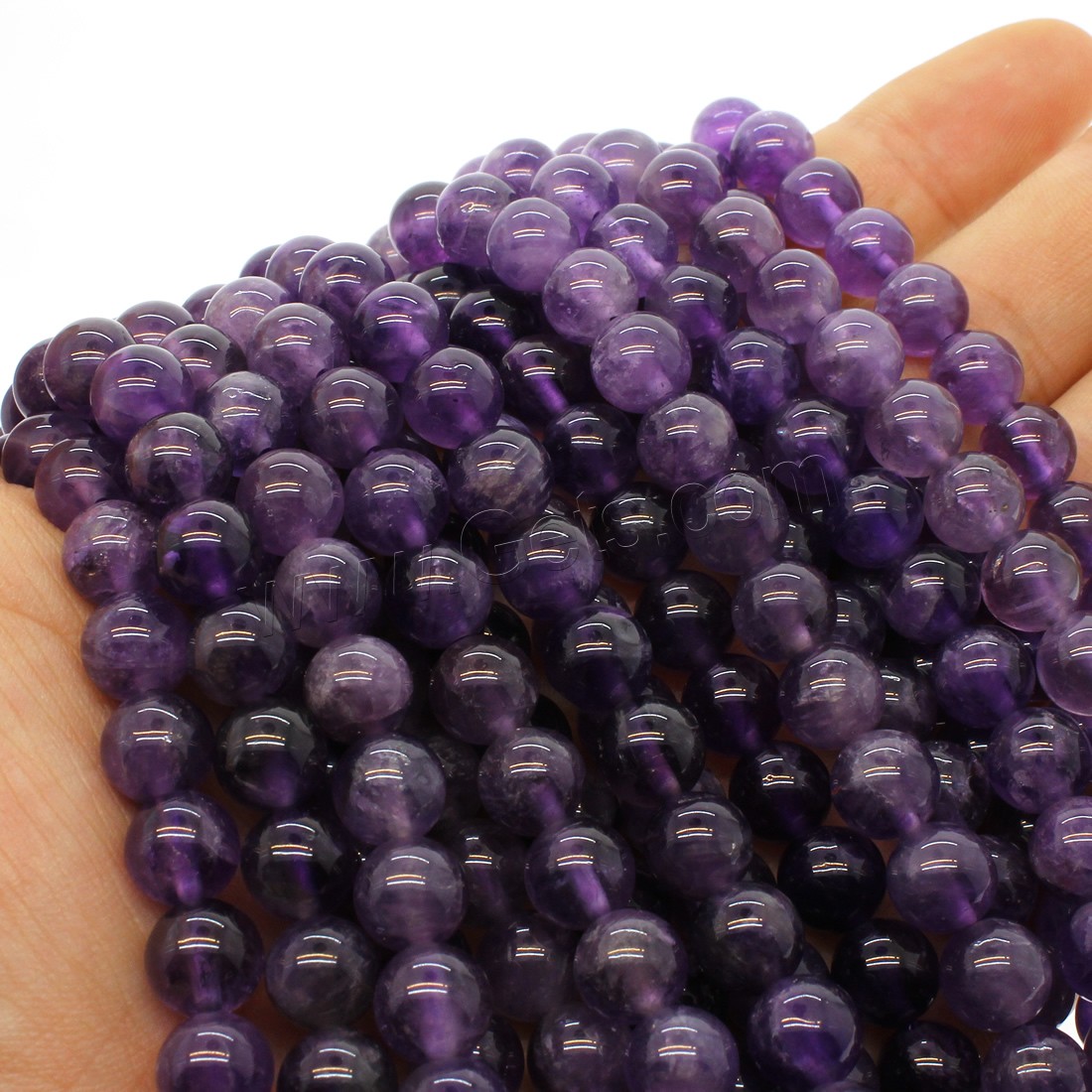 Perles améthystes Naturelles, améthyste, Rond, normes différentes pour le choix, violet, Trou:Environ 1mm, Longueur:Environ 14.9 pouce, Vendu par brin