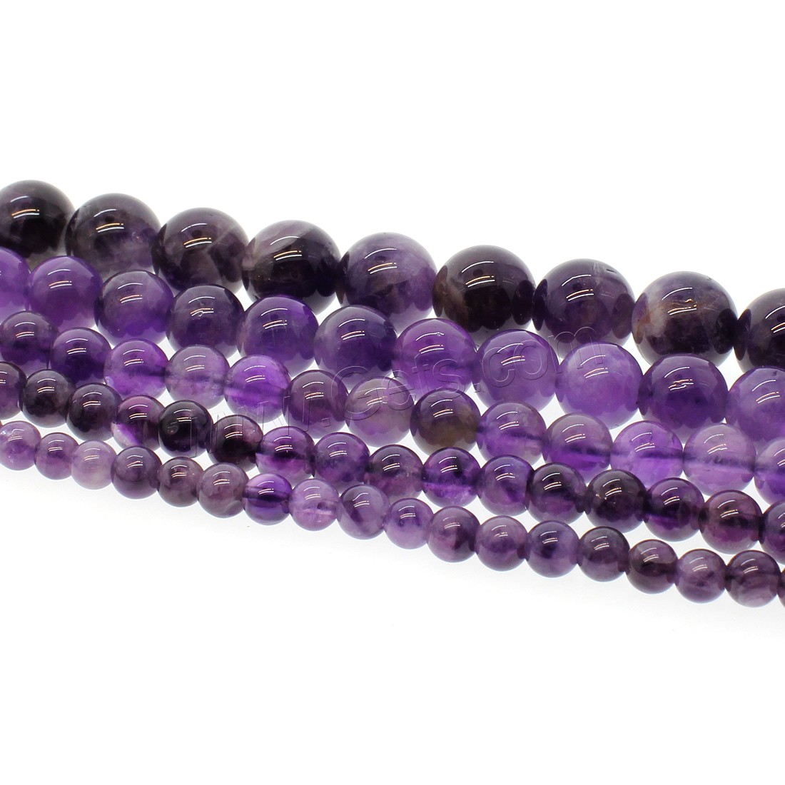 Natürliche Amethyst Perlen, rund, verschiedene Größen vorhanden, violett, Bohrung:ca. 1mm, Länge:ca. 14.9 ZollInch, verkauft von Strang