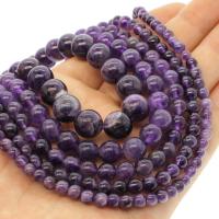 Perles améthystes Naturelles, améthyste, Rond, normes différentes pour le choix, violet Environ 1mm Environ 14.9 pouce, Vendu par brin