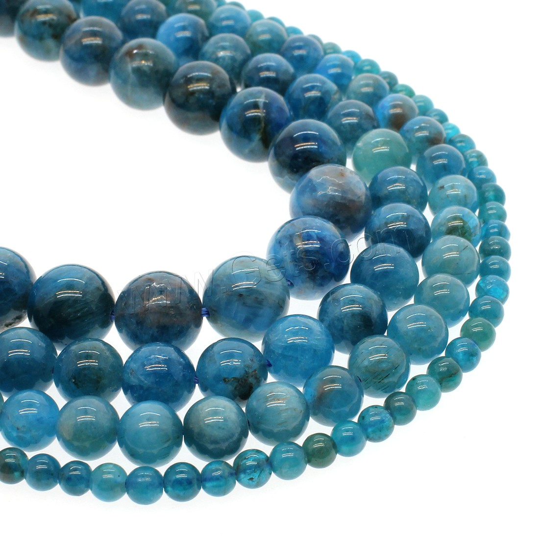 Apatite Beads, Apatites, Round, different size for choice, blue, Hole:Approx 1mm, Length:Approx 14.9 Inch, Sold By Strand