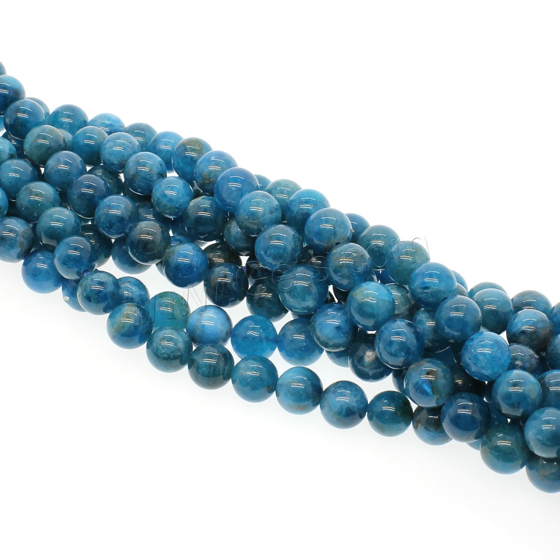 Apatite perles nature, Apatites, Rond, normes différentes pour le choix, bleu, Trou:Environ 1mm, Longueur:Environ 14.9 pouce, Vendu par brin