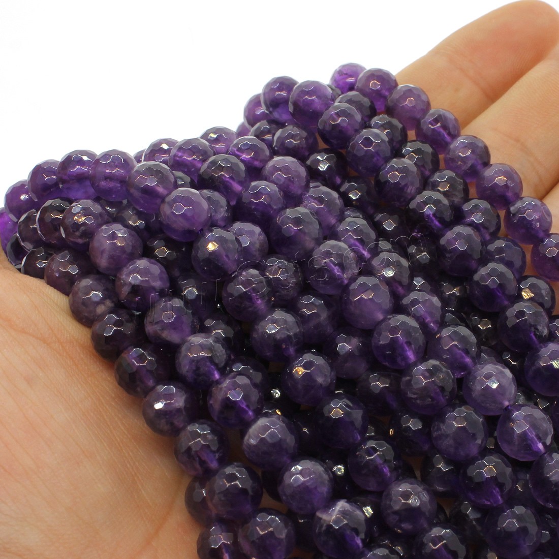 Perles améthystes Naturelles, améthyste, Rond, normes différentes pour le choix & facettes, violet, Trou:Environ 1mm, Longueur:Environ 14.9 pouce, Vendu par brin
