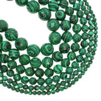 Natürliche Malachit Perlen, rund, verschiedene Größen vorhanden & facettierte, grün, Bohrung:ca. 1mm, Länge:ca. 14.9 ZollInch, verkauft von Strang