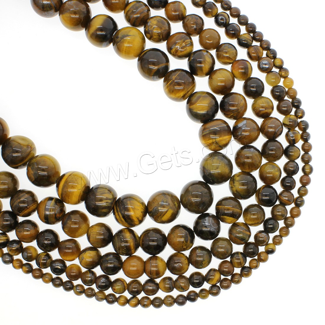 Tiger Eye Beads, Round, different size for choice, yellow, Hole:Approx 1mm, Length:Approx 14.9 Inch, Sold By Strand