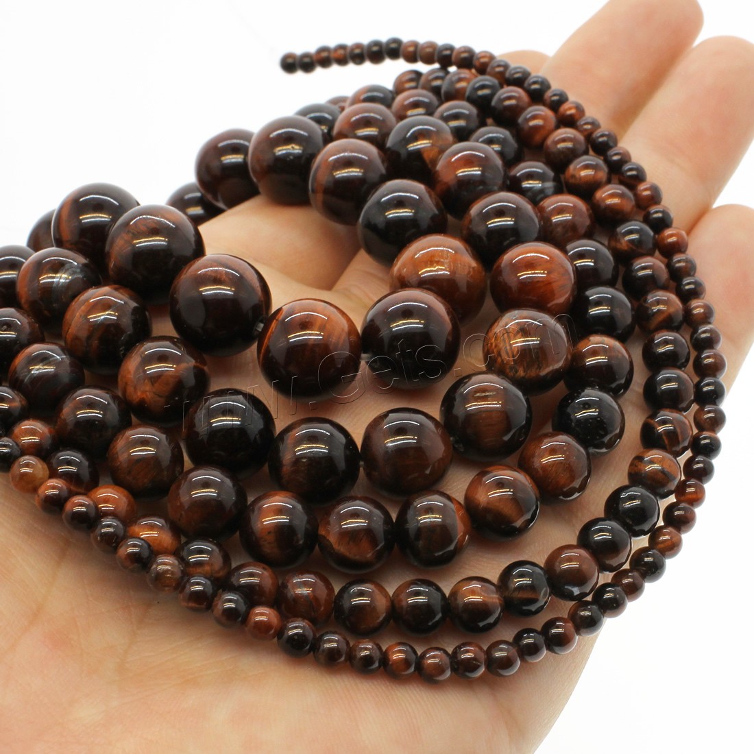 Tiger Eye Beads, Round, different size for choice, red, Hole:Approx 1mm, Length:Approx 14.9 Inch, Sold By Strand