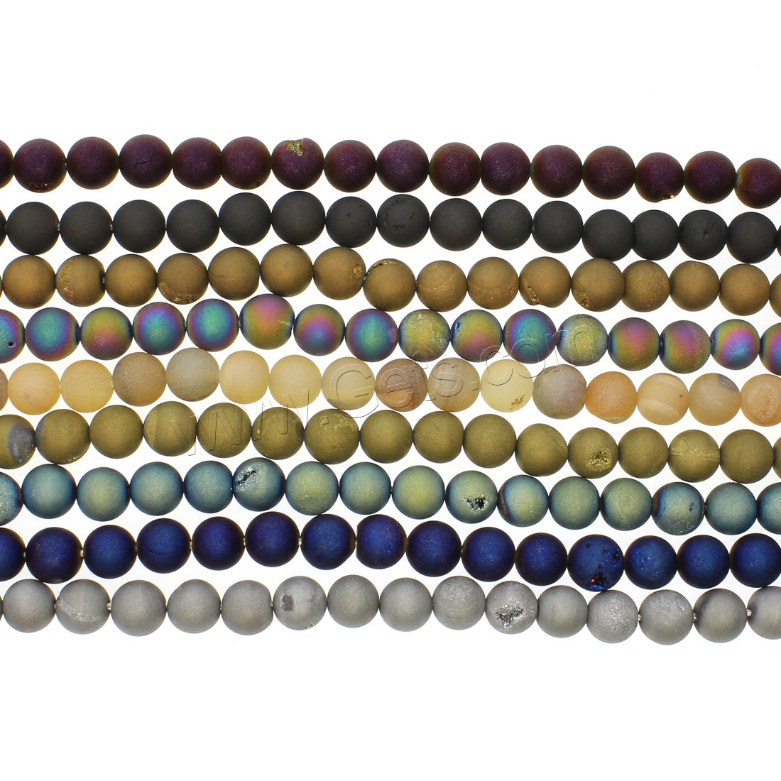 Laugh Rift Achat Perle, rund, plattiert, verschiedene Größen vorhanden, keine, Bohrung:ca. 1mm, Länge:ca. 14.9 ZollInch, verkauft von Strang
