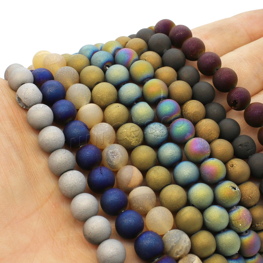 Laugh Rift Agate Beads, Round, plated, different size for choice, more colors for choice, Hole:Approx 1mm, Length:Approx 14.9 Inch, Sold By Strand