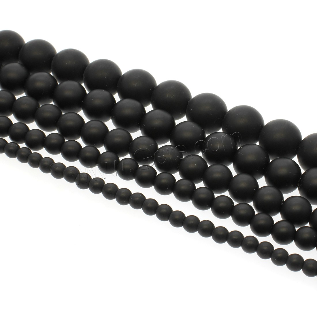 Black Stone Bead, Round, different size for choice & frosted, black, Hole:Approx 1mm, Length:Approx 14.9 Inch, Sold By Strand