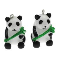 Animal Resin Pendant, with Iron, Panda, fashion jewelry & DIY Approx 1.9mm 