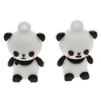 Animal Resin Pendant, Bear, fashion jewelry & DIY, white and black Approx 3.7mm 