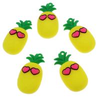 Imitation Obst Resin Anhänger, Harz, Ananas, Mini & Niedlich & Fruchtentwurf & DIY, gelb, 50x27x18mm, Bohrung:ca. 1mm, 100PCs/Tasche, verkauft von Tasche