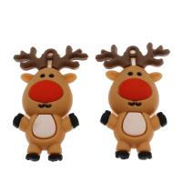 Animal Resin Pendant, Christmas Reindeer, Mini & cute & DIY, khaki Approx 3.2mm 