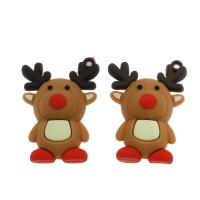 Animal Resin Pendant, Christmas Reindeer, Mini & cute & DIY, khaki Approx 1mm 