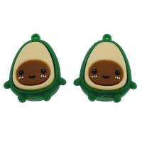 Imitation Fruit Resin Pendant, Avocado, Mini & cute & fruit design & DIY, green Approx 2.8mm 