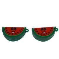 Imitation Fruit Resin Pendant, Watermelon, Mini & cute & fruit design & DIY, red Approx 3.3mm 