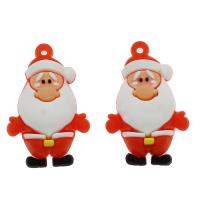 Resin Weihnachtsanhänger, Harz, Weihnachtsmann, Mini & Weihnachts-Design & Niedlich & DIY, rot, 39x25x18mm, Bohrung:ca. 2.3mm, 100PCs/Tasche, verkauft von Tasche