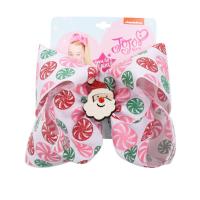 Cloth Children Hair Accessories, with Iron, Bowknot, handmade, Christmas Design & cute & Girl, multi-colored, 170mm 