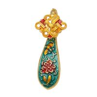 Hair Stick Findings, Zinc Alloy, Ruyi, gold color plated, DIY & enamel, multi-colored 