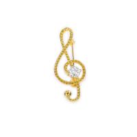 Brass Brooch Finding, Music Note, gold color plated, Korean style & DIY, metallic color plated, nickel, lead & cadmium free 