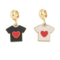 Stainless Steel European Pendants, 304 Stainless Steel, Garment, gold color plated, cute & DIY & enamel Approx 4mm 