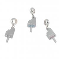 Stainless Steel European Pendants, 304 Stainless Steel, Ice Cream, DIY & with rhinestone Approx 4mm 